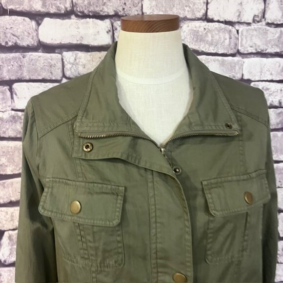 Westbound Green Zip Up Long Sleeve Jacket Size PL - Picture 2 of 8